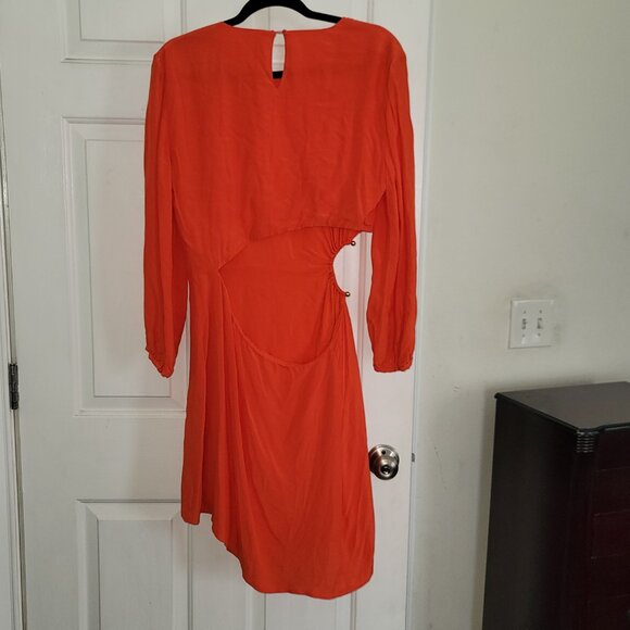 NWT ba&sh Mini Cutout Dress Orange L - Picture 3 of 5